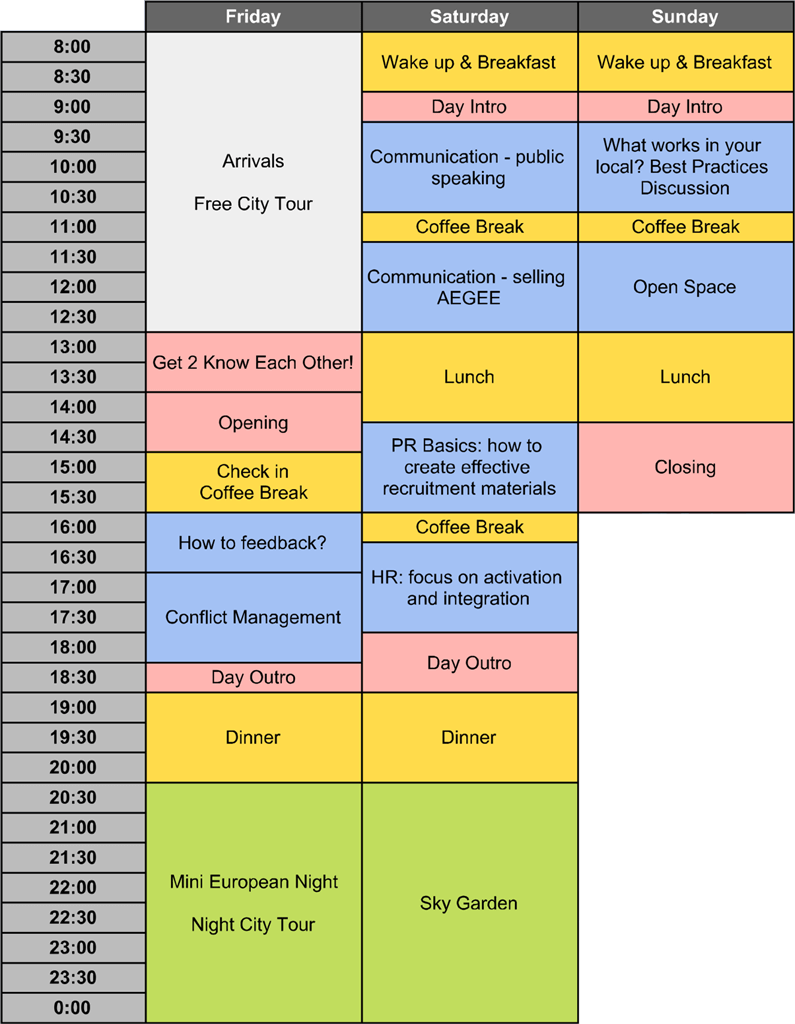 Event programme